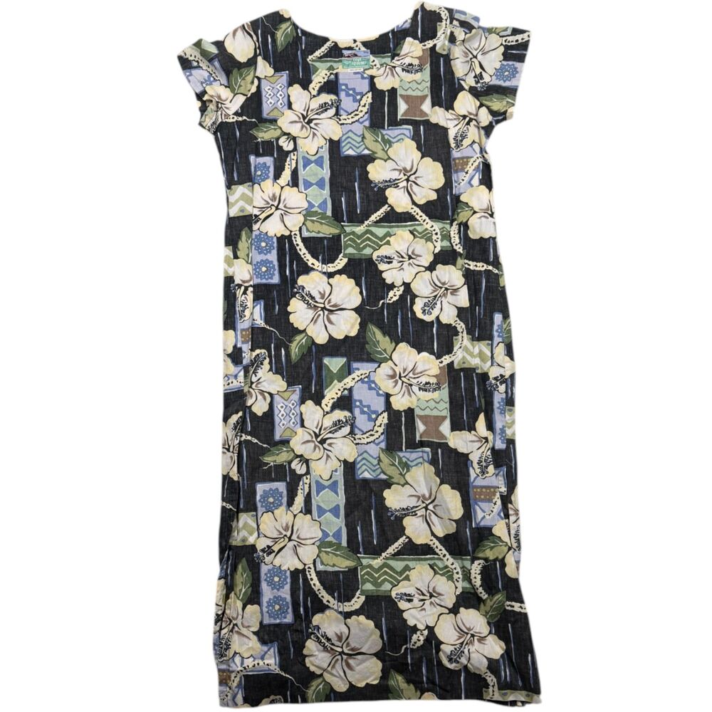 Vintage Reyn Spooner Hawaiian Traditional Muumuu Dress Medium Floral Made Hawaii